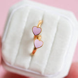 pierced Pink Heart Huggies Earings