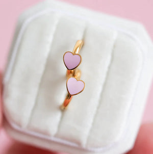 pierced Pink Heart Huggies Earings