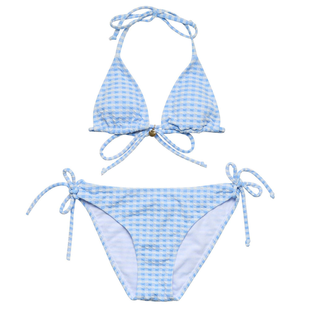 Snapper Rock Seaside Gingham Teen Triangle Bikini with Charm