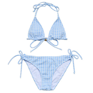 Snapper Rock Seaside Gingham Teen Triangle Bikini with Charm