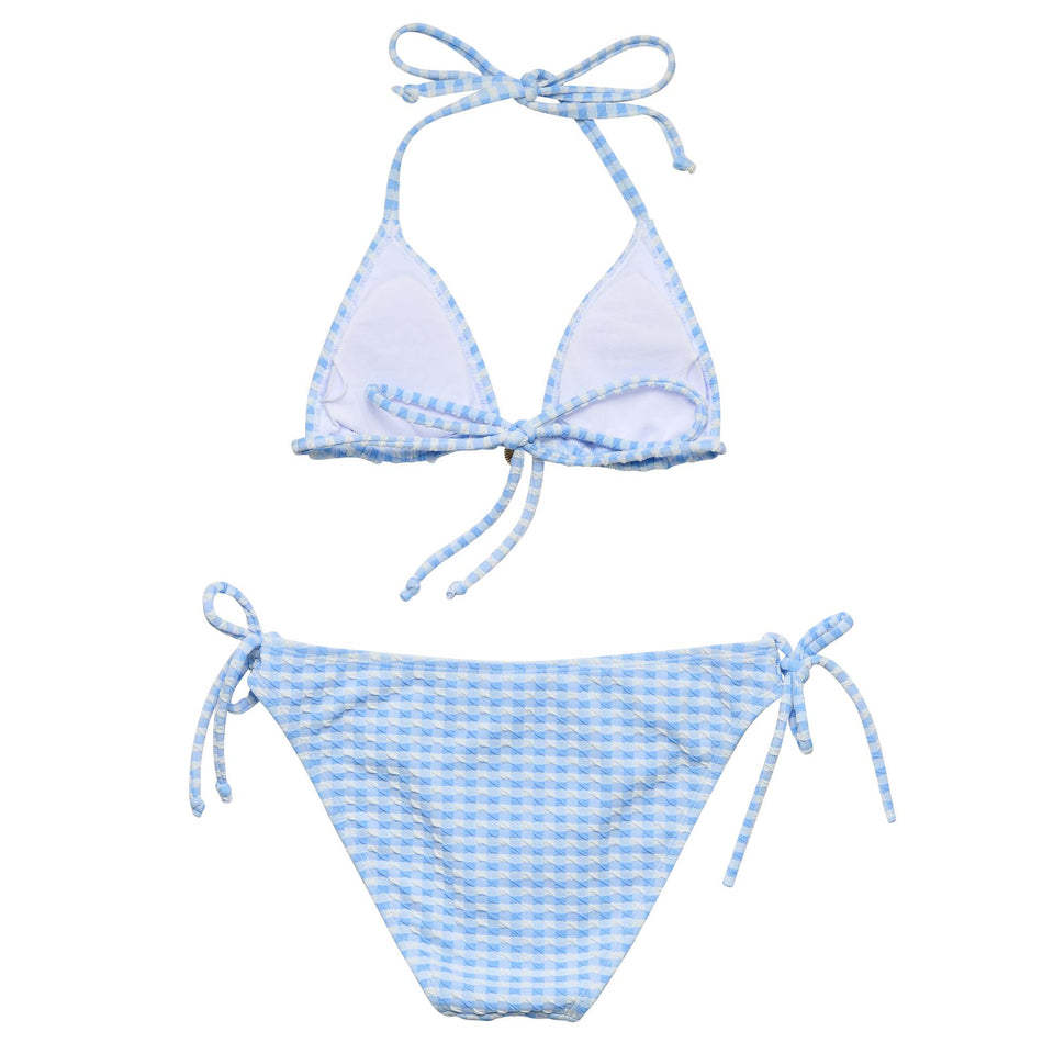 Snapper Rock Seaside Gingham Teen Triangle Bikini with Charm