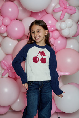 Design History Girls Long Sleeve Cherry Sweater