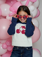 Design History Girls Long Sleeve Cherry Sweater