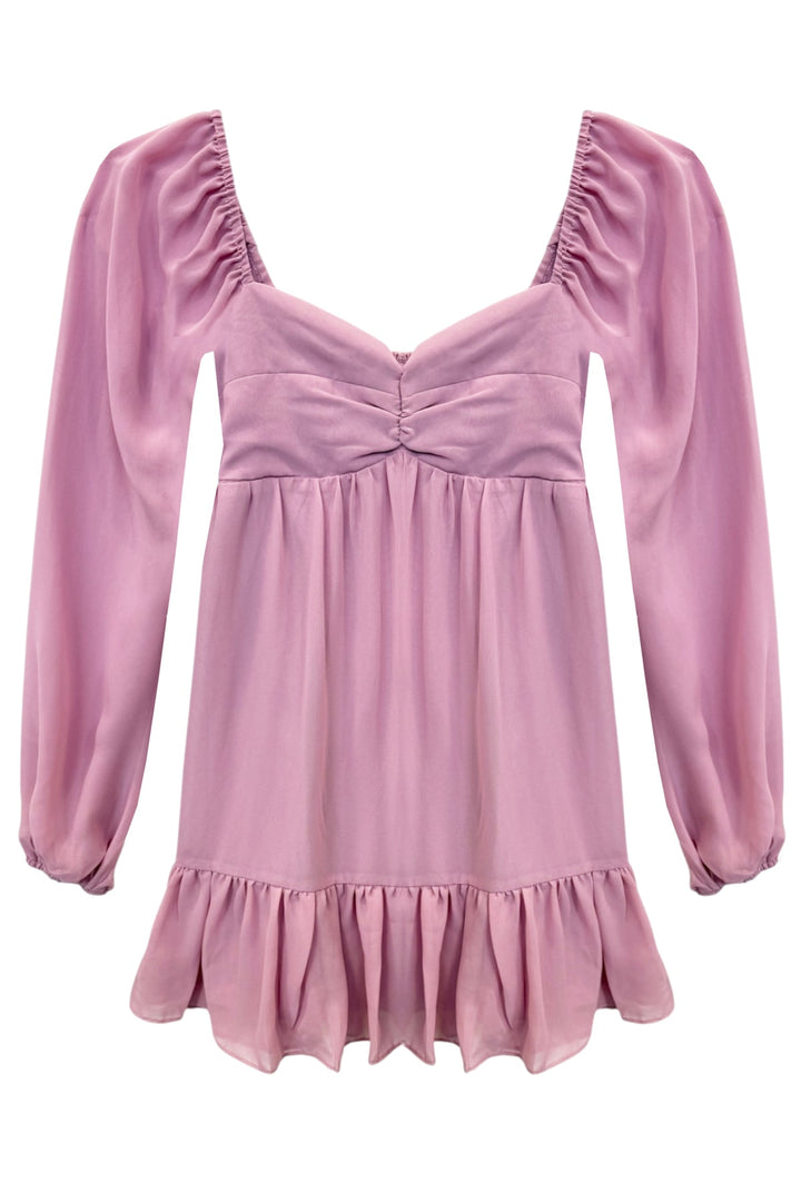 KatieJ Haven Dusty Mauve Longsleeve Dress