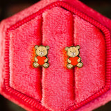 pierced Teddy Bear Earrings