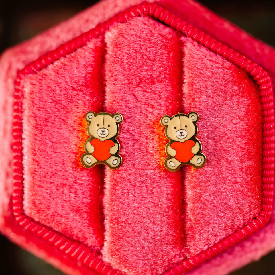 pierced Teddy Bear Earrings
