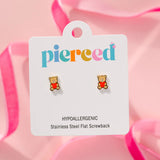 pierced Teddy Bear Earrings