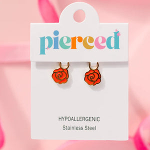 pierced Rose Earing Charms