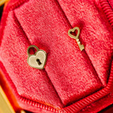 pierced Heart Locket & Key Earings