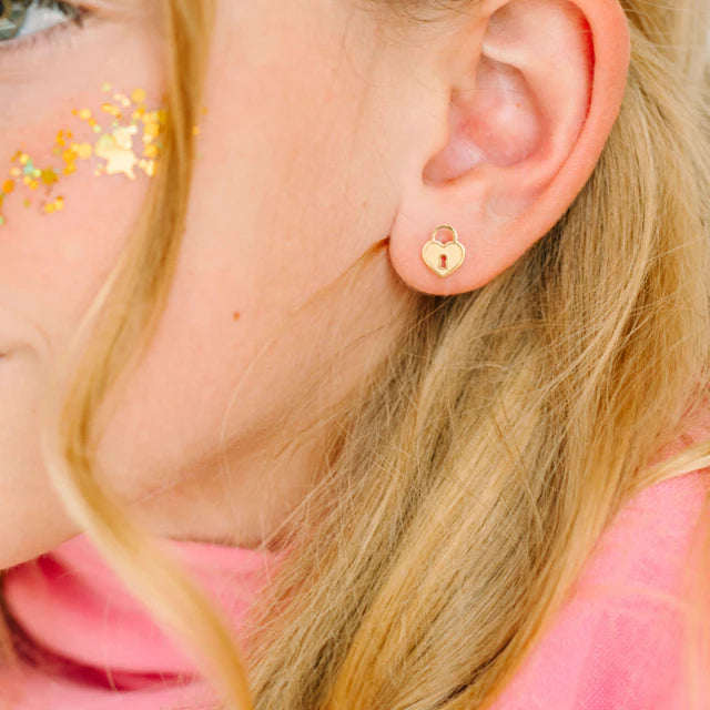pierced Heart Locket & Key Earings