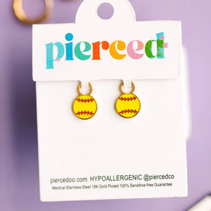pierced Softball Earing Charms