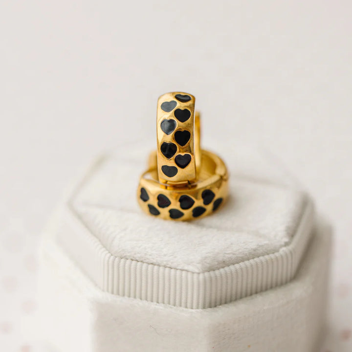 pierced Chunky Blank Heart Huggies Earings