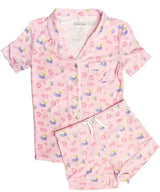 KatieJ Lynn Short Pajama Set, Berries and Cream