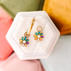 pierced Rainbow Daisy Charms