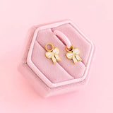 pierced Cream Bow Earing Charms
