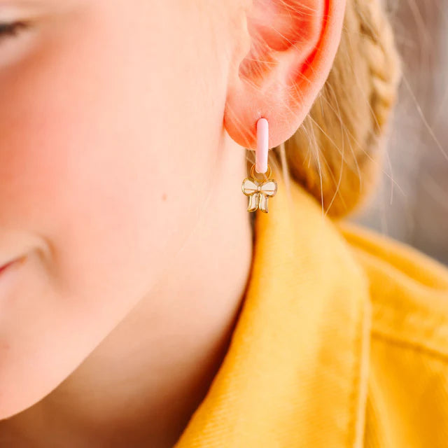 pierced Cream Bow Earing Charms