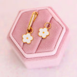 pierced White Flower Charms