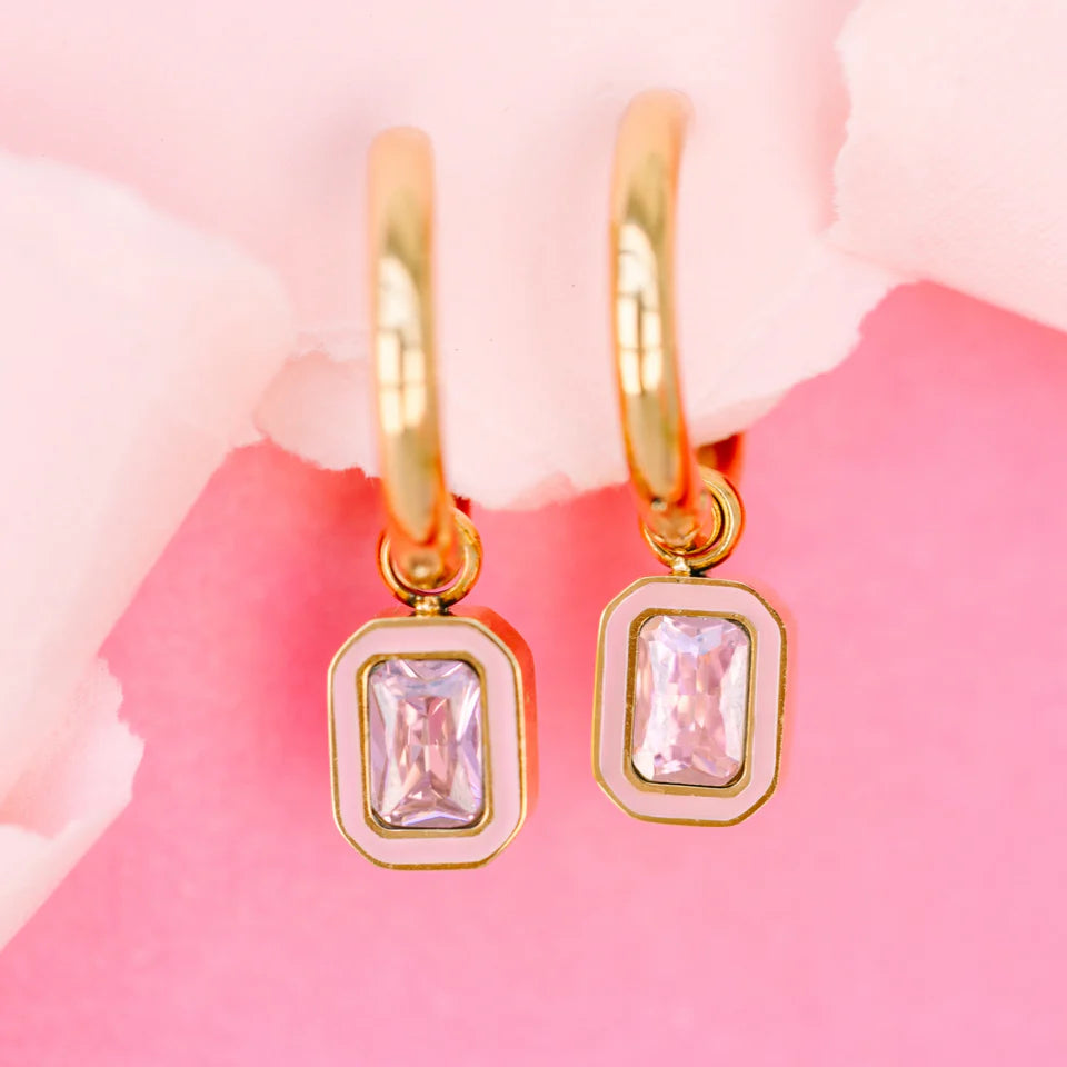 pierced Pink Gem Earing Charms