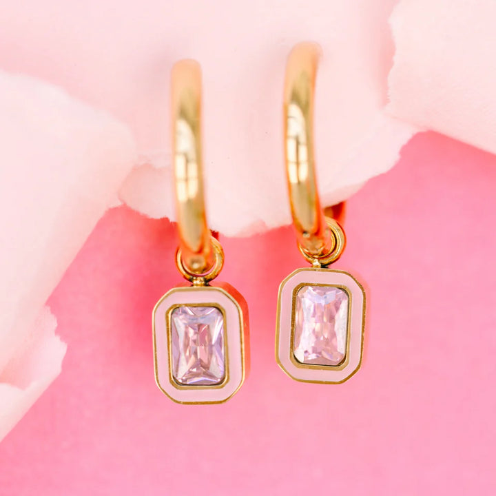 pierced Pink Gem Earing Charms