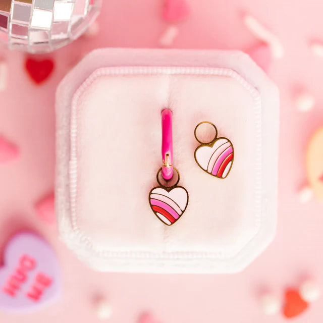 pierced Rainbow Heart Charms