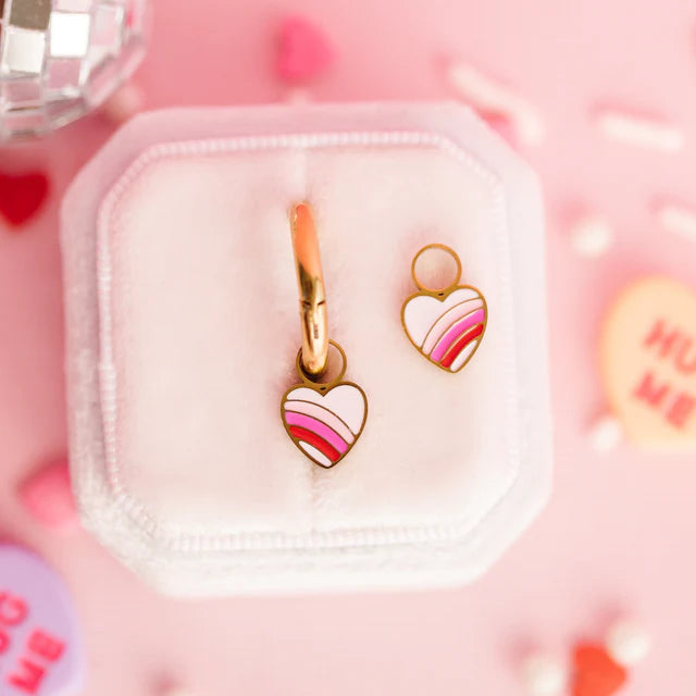 pierced Rainbow Heart Charms