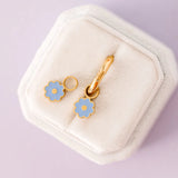 pierced Blue Flower Earing Chrms