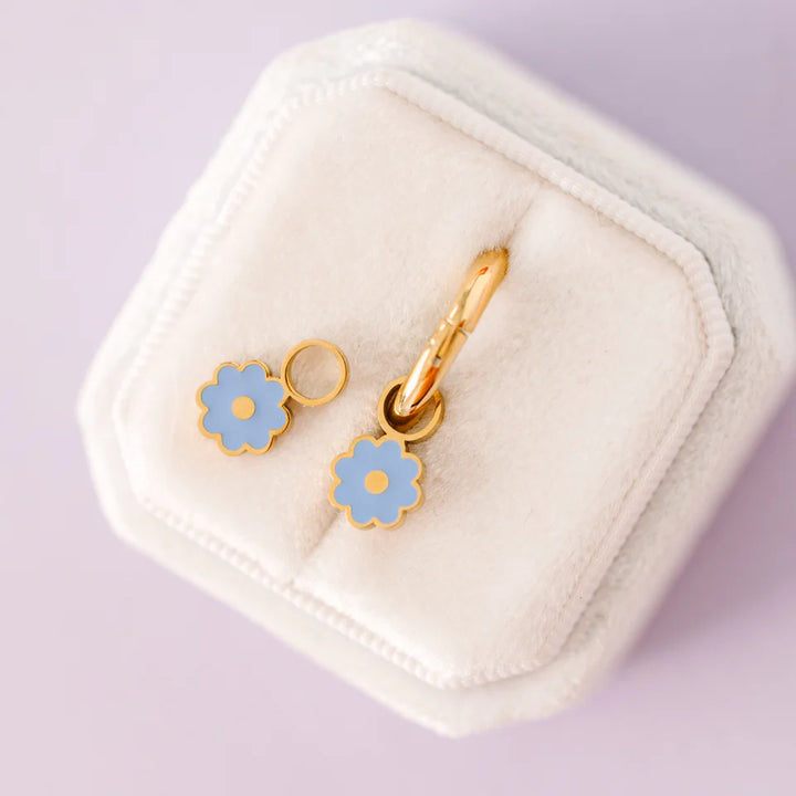 pierced Blue Flower Earing Chrms
