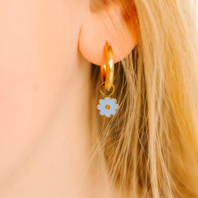 pierced Blue Flower Earing Chrms
