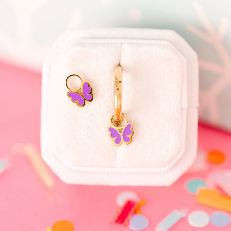 pierced Purple Butterfly Earing Charms