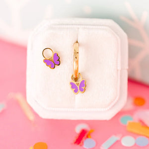 pierced Purple Butterfly Earing Charms