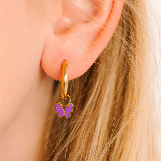pierced Purple Butterfly Earing Charms