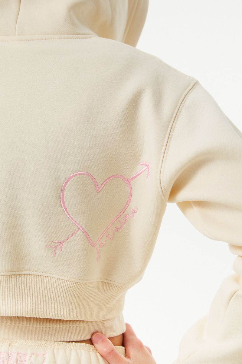 Theme NYC Mia Winter White French Terry Zip Up Hoodie, Ma Cherie