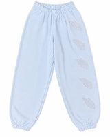 KatieJ NYC Leah Rinestone Angel Wing Sweatpant, Baby Blue