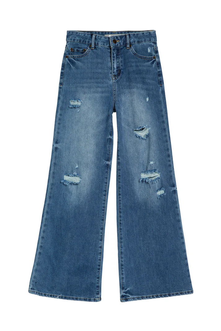 tractr Wide Leg with Destruction Jean
