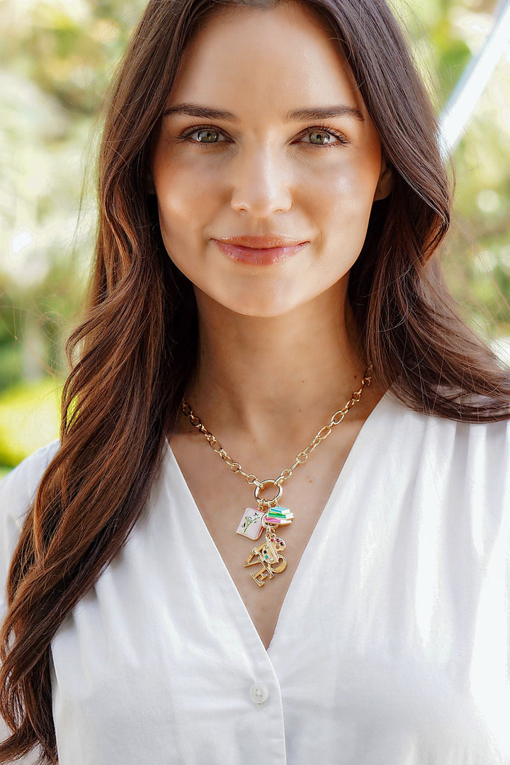 Canvas Style Sasha Charm Necklace Base, Shiny Gold