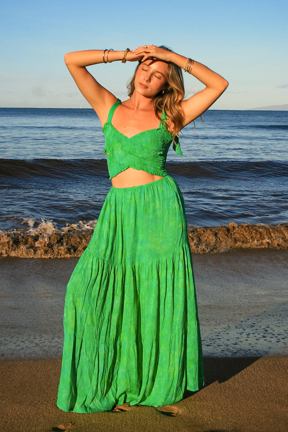 Tiare Hawaii Waverly Maxi Dress, Rainforest Smoke