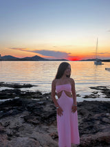 ThemeNY Samantha Pastel Pink Dot Mesh Dress