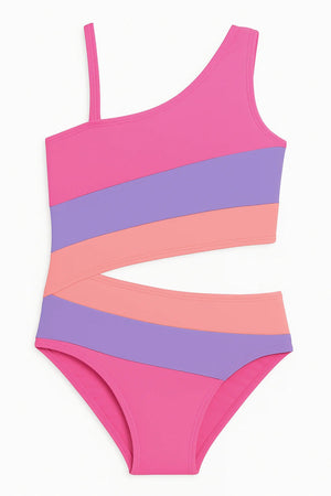 Limeapple Vivi Cutout Multicolor Stripe One Piece Swimsuit