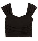 KatieJ Joey Mesh Top with Straps, Black