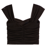 KatieJ Joey Mesh Top with Straps, Black