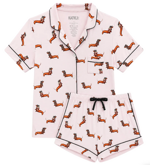 KatieJ Lynn Short Pajama Set,Dauchshund