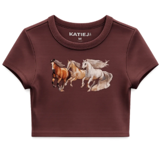 KatieJ Espresso Horses Classic Baby Tee