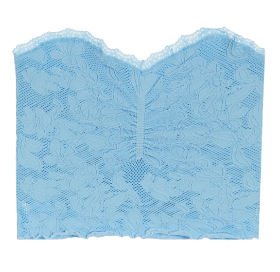Vintage Havana Textured Seamless Tube Top, Blue Grotto