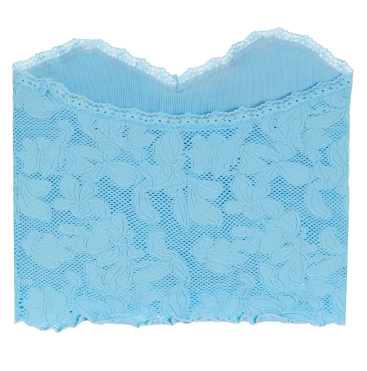 Vintage Havana Textured Seamless Tube Top, Blue Grotto