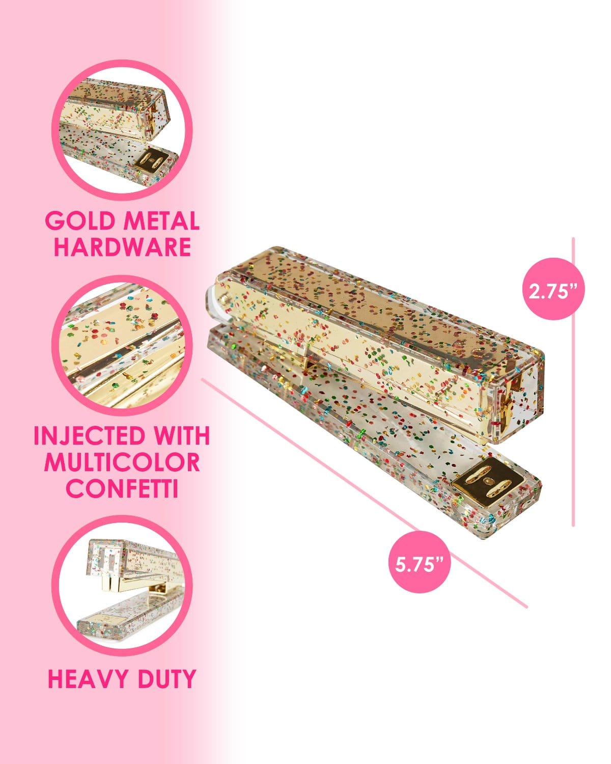 Packed Party Confetti Party Acrylic Stapler