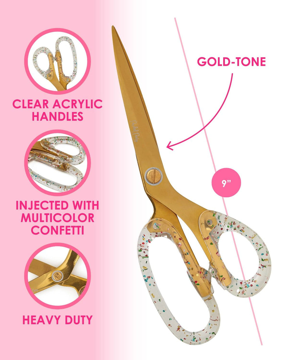 Packed Party Confetti Party Acrylic Scissors