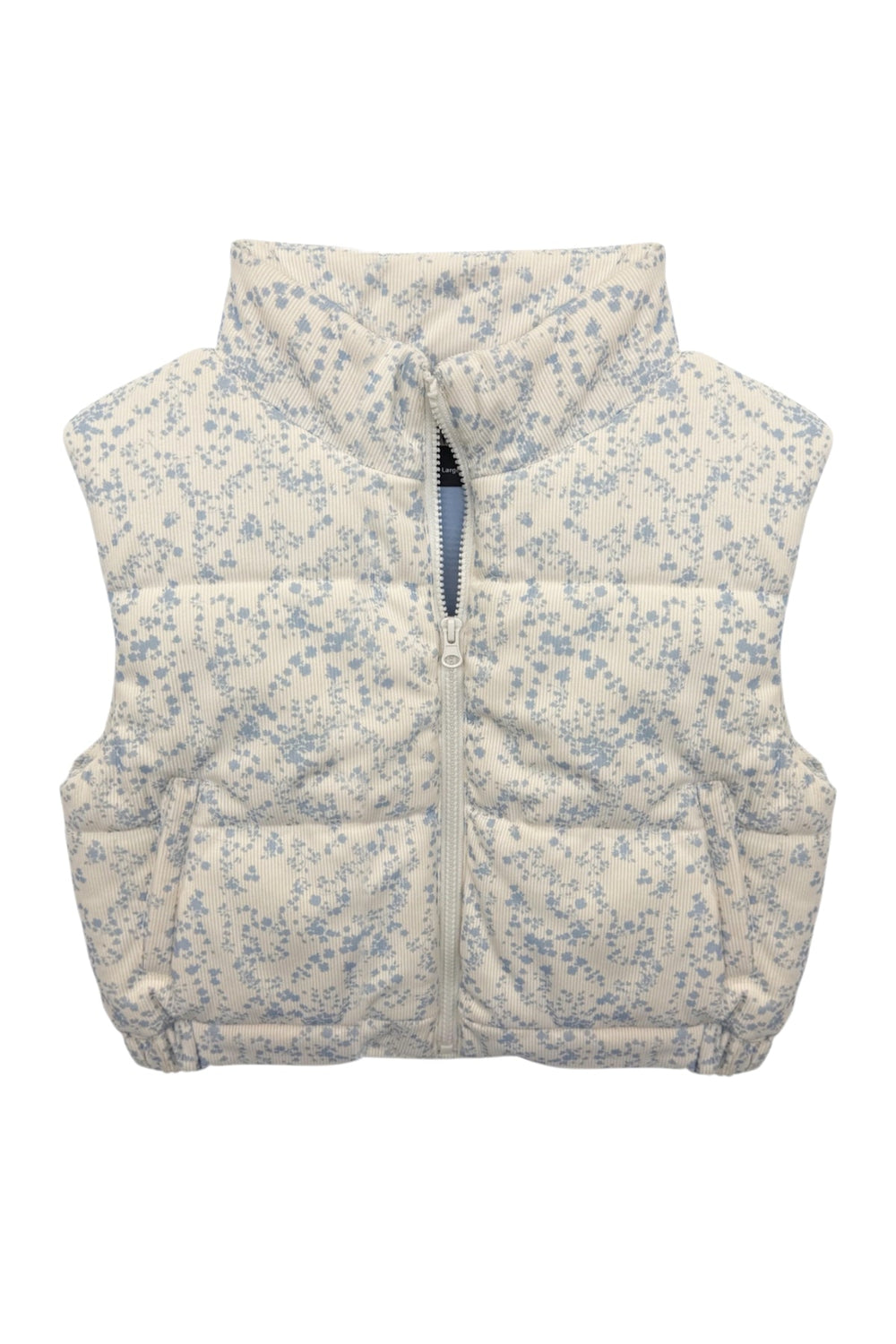 KatieJ Tween Snowy Courduroy Puffer Vest, Glacier Bloom