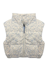 KatieJ Tween Snowy Courduroy Puffer Vest, Glacier Bloom