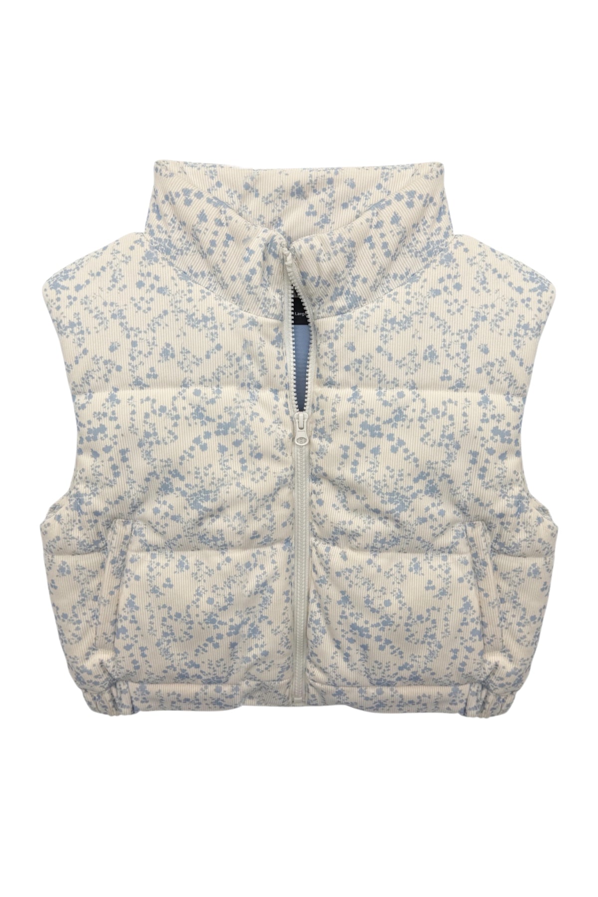 KatieJ Tween Snowy Courduroy Puffer Vest, Glacier Bloom