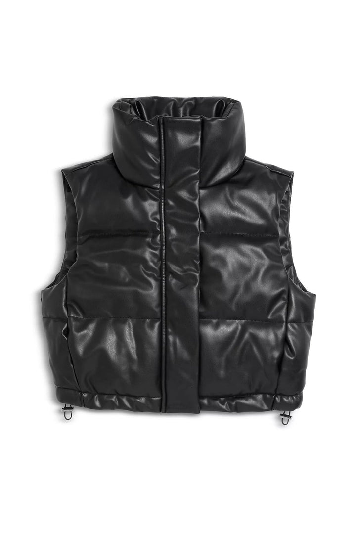 KatieJ Jenny Faux Leather Puffer Vest